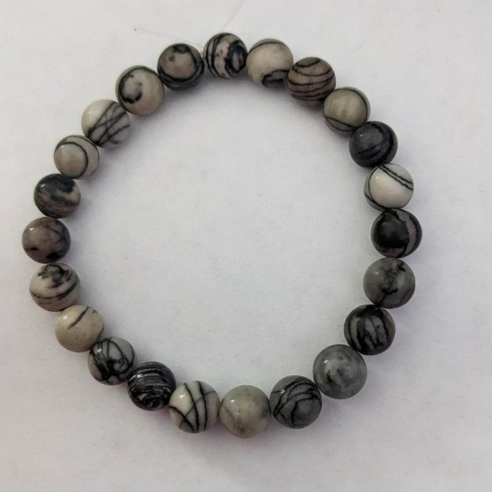 Natural Spider Web Jasper Bracelet